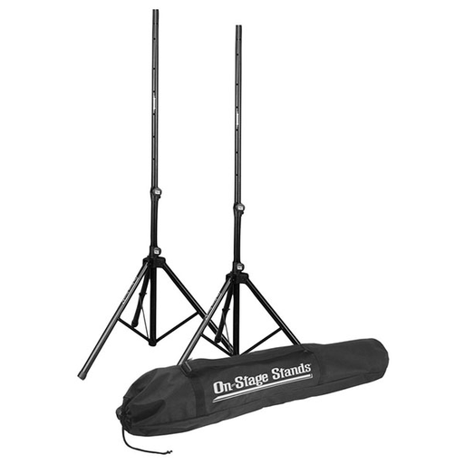 [SSP7900] PAR DE PEDESTALES PARA ALTAVOZ ON-STAGE, ANUMINIO, SOPORTA 120LB MAXIMO, COLOR NEGRO CON ESTUCHE