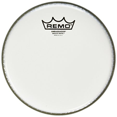 [RE-BA012000] PARCHE REMO, PARA BOMBO DE 20, GOLPE, ARENADO, COLOR BLANCO, SERIE AMBASSADOR