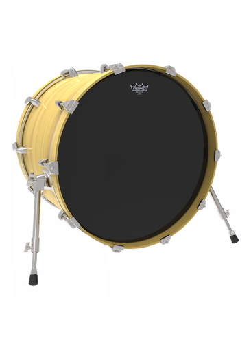 [RE-ES102000] PARCHE REMO, PARA BOMBO DE 20, RESONANCIA, COLOR NEGRO, SERIE EBONY