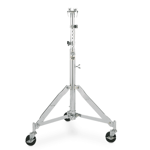 [LP290B] PEDESTAL PARA CONGA DOBLE LP, CON RODOS, ACERO CROMADO, MONTAJE TIPO OREJA