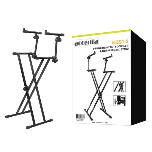 [KBST-3] PEDESTAL PARA DOBLE TECLADO ACCENTA, DOBLE BARRA