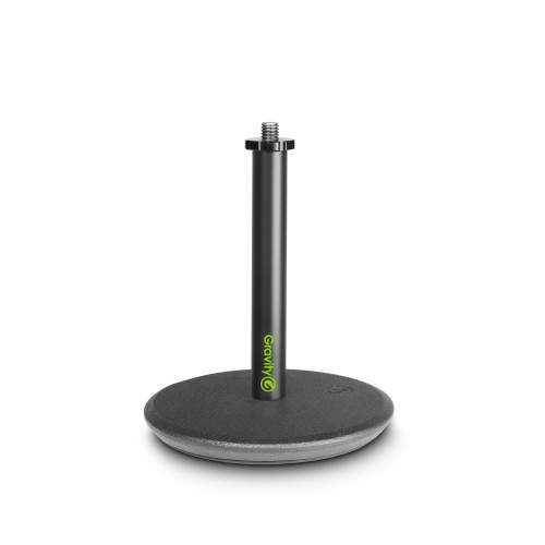 [MS T 01 B] PEDESTAL PARA MICROFONO GRAVITY, PARA USO EN MESA, BASE REDONDA METALICO,NEGRO