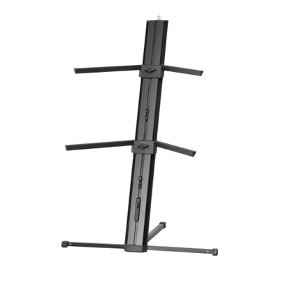 PEDESTAL PARA TECLADO ADAM HALL, PARA DOBLE TECLADO, COLOR NEGRO