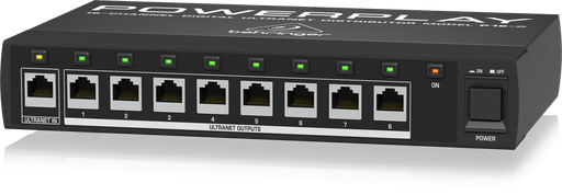 [P16-D] POWERPLAY BEHRINGER, DISTRIBUIDOR ULTRANET DIGITAL, 16 CANALES, 1 ENTRADA Y 8 SALIDAS RJ-45