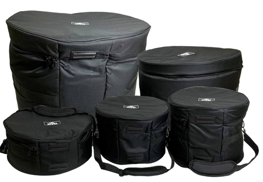 [YWDB-N600] SET DE FUNDAS (ESTUCHES) DVD, PARA BATERIA ACUSTICA, 5 PIEZAS, COLOR NEGRO