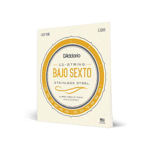 [EJS86] SET DE 12 CUERDAS D'ADDARIO, PARA BAJO SEXTO