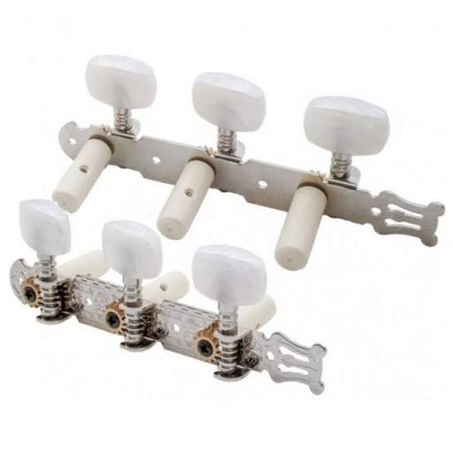 [AOD-018CP] SET DE CLAVIJAS ALICE, PARA GUITARRA CLASICA, PLATO ACERO, CABRESTANTE PLASTICO