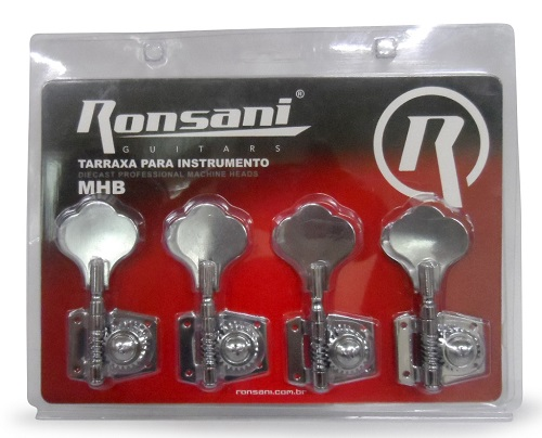 [MHB-CS] SET DE CLAVIJAS RONSANI, 4 UNIDADES, METAL, PARA BAJO, COLOR CROMADO