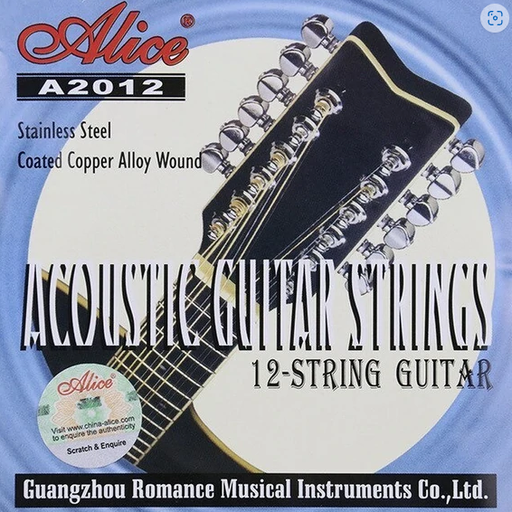 [A2012] SET DE CUERDAS ALICE, PARA DOCEROLA, METAL, 12 CUERDAS, STAINLES STEEL