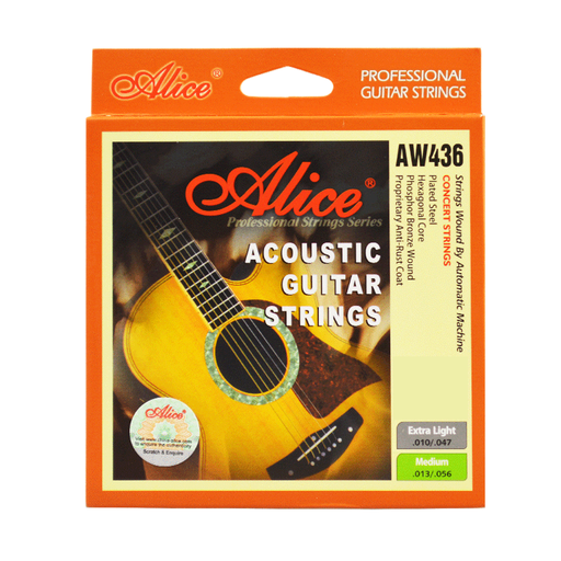 [AW436-XL] SET DE CUERDAS ALICE, PARA GUITARRA ACUSTICA, METAL, EXTRA LIGHT 010/047