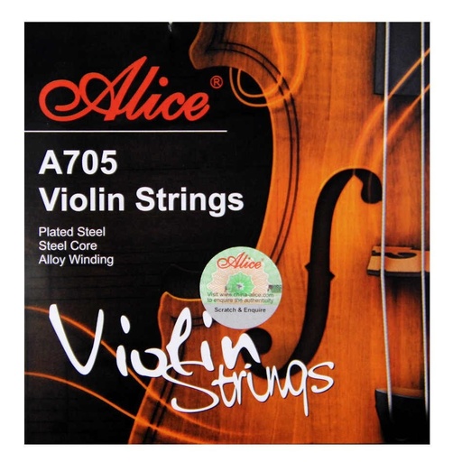 [A-705] SET DE CUERDAS ALICE, PARA VIOLIN 4/4