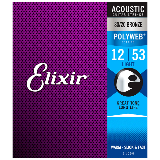 [11050] SET DE CUERDAS ELIXIR, CALIBRE 12 / 53, POLYWEB, 80/20 BRONZE, PARA GUITARRA ACUSTICA