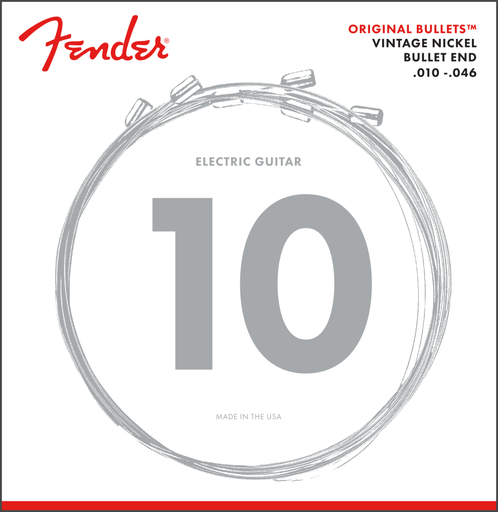 [0730150406] SET DE CUERDAS FENDER, PARA GUITARRA ELECTRICA, METAL, CALIBRE .010 - .046 VINTAGE NIQUEL