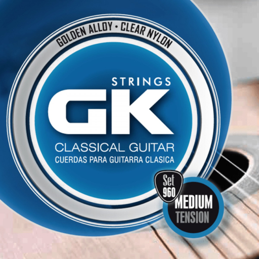 [CMA-GK960] SET DE CUERDAS GK, PARA GUITARRA CLASICA, NYLON, 1º, 2º,3º NYLON - 4º,5º,6º ENTORCHADO DORADO