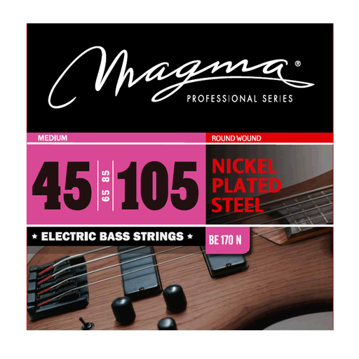 [CMA-BE170N] SET DE CUERDAS MAGMA, PARA BAJO ELECTRICO, METAL, CALIBRE .45/105, 4 CUERDAS, MEDIUM, NICKEL PLATED STEEL