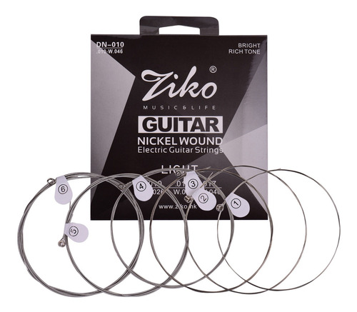 [DN-010] SET DE CUERDAS ZIKO, PARA GUITARRA ELECTRICA, CALIBRE 010-046, LIGHT