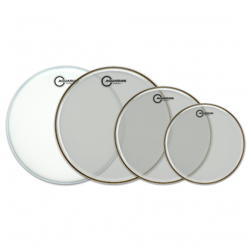 [RSP2-B] SET DE PARCHES ACUARIAN, PARA BATERIA, TRANSPARENTE LISO, 1X12, 1X13, 1X16, 1 CAPA, BONUS 1X14 COATED