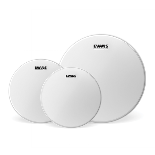 [ETP UV2 F] SET DE PARCHES EVANS, PARA BATERIA, BLANCO, 1X10, 1X12, 1X14, 2 CAPAS,
