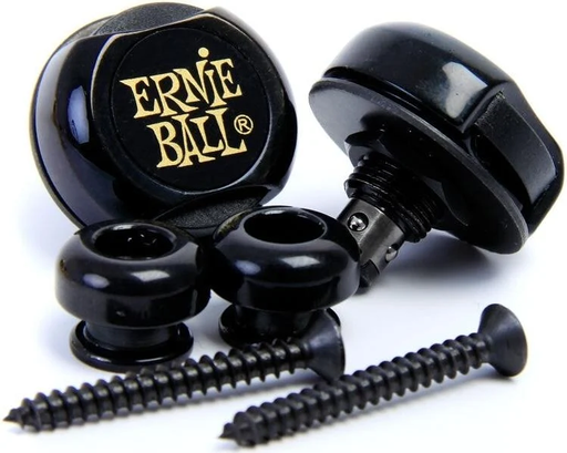 [P04601] SET DE STRAPLOOK (PIN) ERNIE BALL, PARA GUITARRA ELECTRICAS, ACUSTICA, BAJO, COLOR NEGRO, PRIMIUM