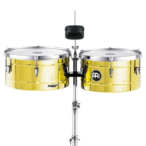 [MTS1415B] SET DE TIMBALES MEINL, DORADO, 14 X 15 X 6, DE ACERO, SERIE MARATHON, INCLUYE PEDESTAL Y CENCERRO