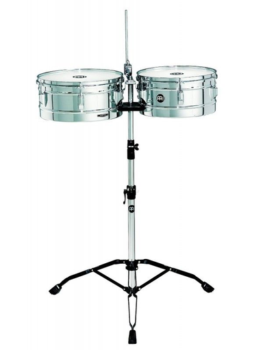 [HT1314CH] SET DE TIMBALES MEINL, SERIE HEADLINER, ACERO INOXIDABLE CROMADO, MEDIDAS 13 Y 14, PEDESTAL AJUSTABLE
