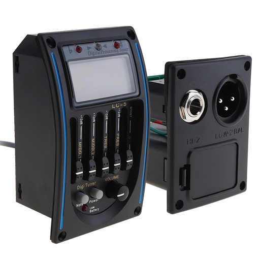 [ALICE-LC-5] SISTEMA DE AMPLIFICACION (PREAMPLIFICADOR) ALICE, PARA GUITARRA ACUSTICA, CON EQ 4 BANDAS CON AFINADOR