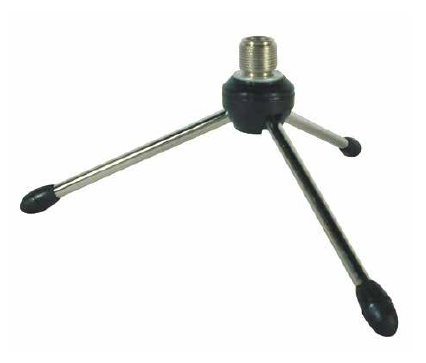 [F-6] SOPORTE NIPPON AMERICA, PARA MICROFONO, DE MESA, METALICO CROMADO, TIPO TRIPIE