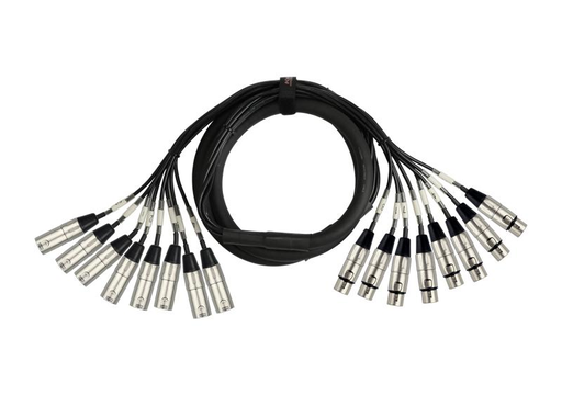 [MT-815-10M/BK-24AWG] SUB MEDUSA PARA ESCENARIO ( SNAKE ) KIRLIN, 8 CABLES XLR MACHO A XLR HEMBRA, 10 METROS,