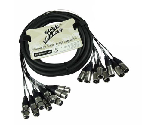[ZMT-8XMXF-16BP] SUB MEDUSA PARA ESCENARIO ( SNAKE ) STUDIO Z, 8 CABLES XLR MACHO A XLR HEMBRA, 6 METROS, 8AWG