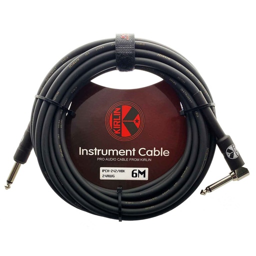 [IPCH-242-6M-HBK] CABLE PARA INSTRUMENTO KIRLIN, TS 1/4 - TS 1/4, RECUBRIMIENTO DE PVC NEGRO, 6 METROS, NEGRO/ROJO