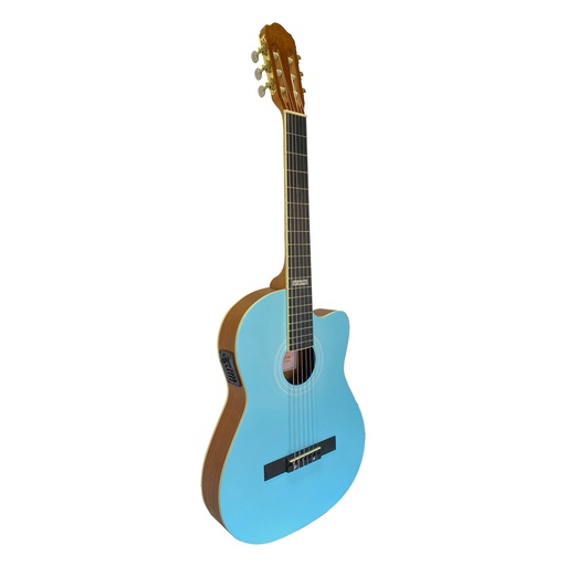 [GV-AC171CE-MG] GUITARRA ELECTROCLASICA VALENCIANA, DE 39". CURTAWAY, SLIM COLOR CELESTE MATE