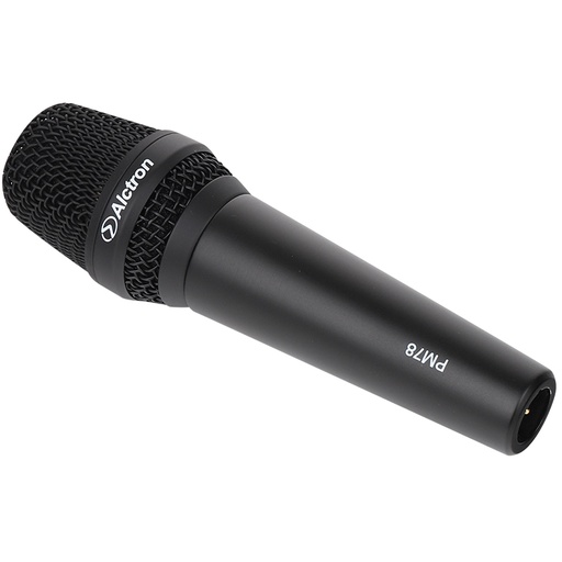 [PM78] MICROFONO CONDENSADO ELECTRET, ALCTRON, DE MANO, PARA USO EN VIVO O EN ESTUDIO, ALTA GAMA, CARDIOIDE, 20 Hz-20 kHz, 150 dB SPL MAX, SUPER ROBUSTO, COLOR NEGRO