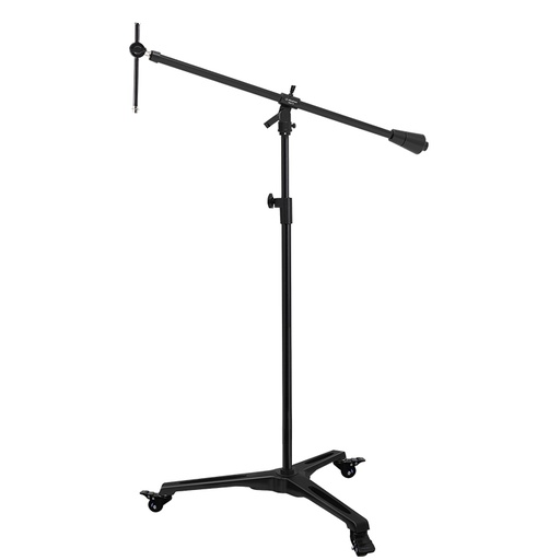 [MA518] PEDESTAL DE ESTUDIO PARA MICROFONO ALCTRON, EXTRA ALTO, AJUSTABLE, CON RUEDAS Y FRENO