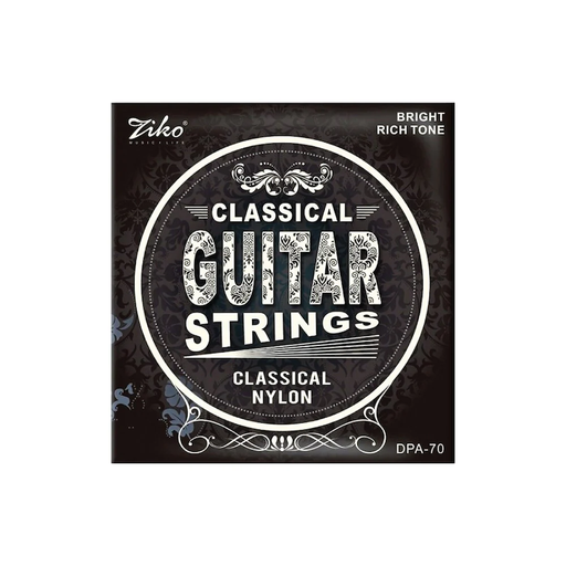 [DPA-70] SET DE CUERDAS ZIKO, SERIE CLASICAL, PARA GUITARRA CLASICA, NYLON, TENSION ALTA, TONO BRILLANTE