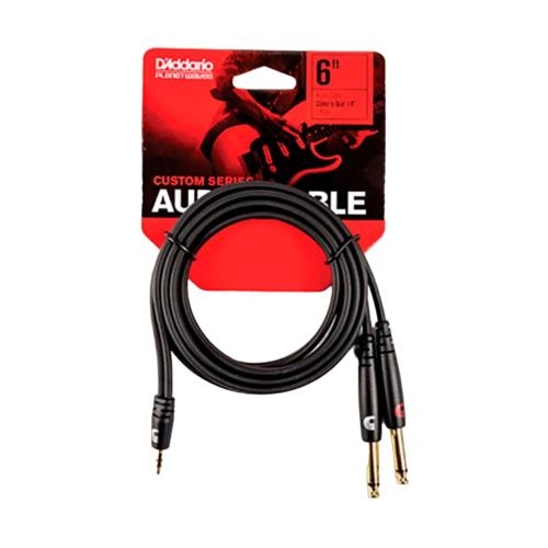 [PW-MPTS-06] CABLE (Y) D'ADDARIO, (PARA MUSICA) TRS 1/8 - 2x TS 1/4 (TIP / RING), CAPA LISO NEGRO
