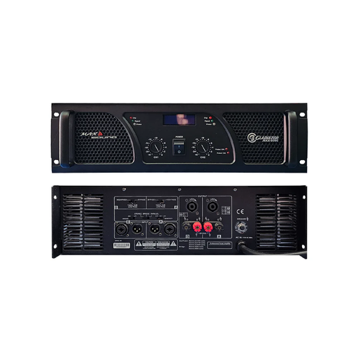[MAX-6000] AMPLIFICADOR DE FUERZA (PODER) MAXSOUND, 6000W A 4 OHMS (BDG), CLASE H, CROSSOVER