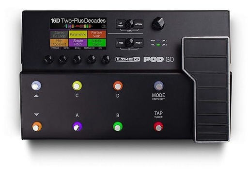 [POD-GO-US] PROCESADOR DE EFECTOS LINE 6, 300 BANCOS, IR NATIVOS Y DE TERCEROS, PEDAL DE EXPRESIÓN