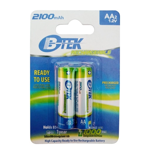 [BRC-2MH32100] BATERIA RECARGABLE AA BTEK, RECARGABLES, 2PCS