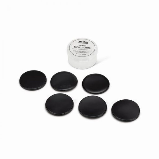 [DG600] SET DE DAMPER PADS (DRUM GEL) ON STAGE, CONTROLADOR DE ARMONICOS, 6 PIEZAS, COLOR NEGRO, 3MM ESPESOR