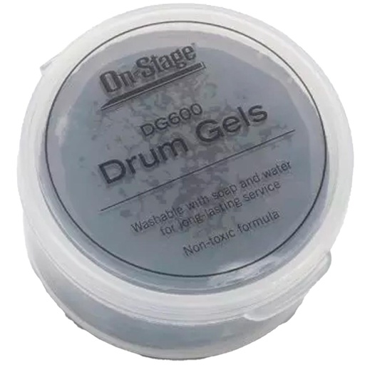 [DG600] SET DE DAMPER PADS (DRUM GEL) ON STAGE, CONTROLADOR DE ARMONICOS, 6 PIEZAS, COLOR NEGRO, 3MM ESPESOR