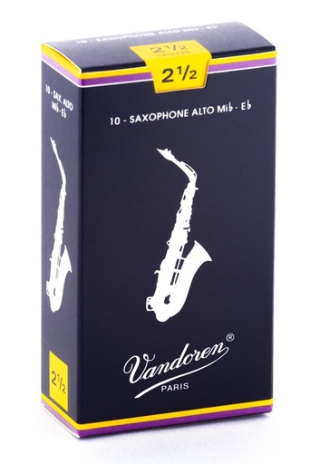 [SR2125] CAÑUELA VANDOREN, PARA SAXOFON ALTO, 2.5, AZUL,