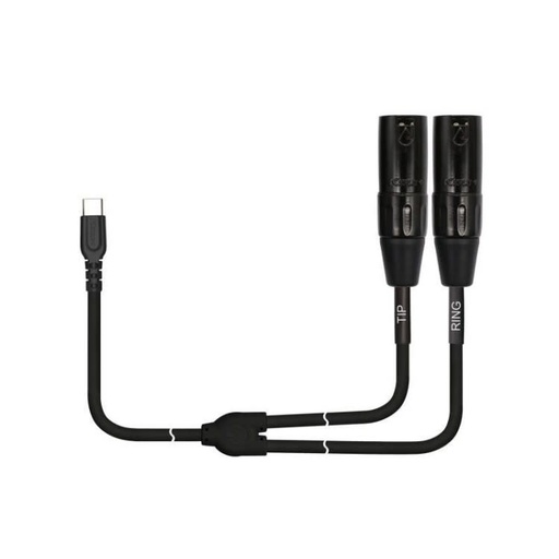 [UYC-390XE-3M/BK] CABLE (Y) KIRLIN, (PARA MUSICA) USB C - 2x XLR MACHO (TIP-RING), CAPA LISO NEGRO, 3 METROS