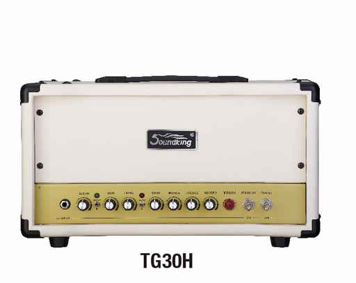[TG30H] AMPLIFICADOR PARA GUITARRA SOUNDKING, (CABEZAL) 30W RMS, 2XTUBOS 6L6GC, 12AX7 PREAMP, OVER/LEAD SWITCH, EQ DE 3 BANDAS, REVERB, 4/8/6 OHM