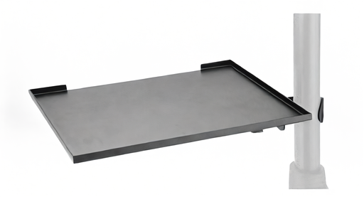 [DF136F] BANDEJA PARA ACCESORIOS SOUNDKING, PARA PEDESTALES, DE ACERO, CON ABERTURA PARA CABLES, COLOR NEGRO