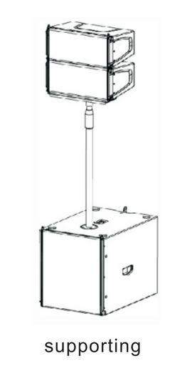 [GL206A STACK] BUMPER (STACK) SOUNDKING, PARA USO DE ALTAVOZ GL206A EN STACKING STAND, METALICO COLOR NEGRO