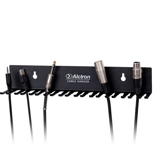 [CPS200] COLGADOR DE CABLES ALCTRON, PARA INSTALACION EN PARED, 19 ESPACIOS, COLOR NEGRO