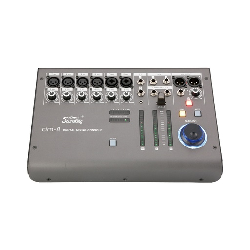 [DM8] MEZCLADORA DIGITAL SOUNDKING, (CONSOLA) 8 ENTRADAS (6 XLR/LINE) (2 PLUG MON), 4 SALIDAS (2 XLR MAIN) (2 AUX), USB REC/PLAY, EQ, COMP, EFX, INTERFACE, APP CONTROL