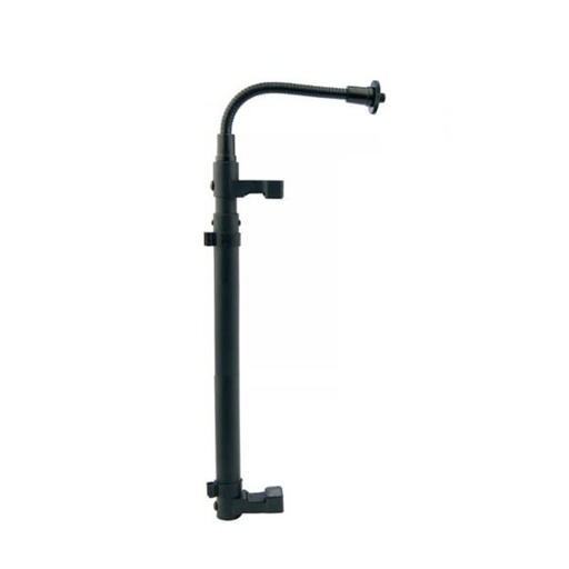 [TM04] PEDESTAL DE MICROFONO ALCTRON, PARA AMPLIFICADOR O GABINETE DESDE 14 A 21 CM DE PROFUNDIDAD,  BRAZO CUELLO DE CISNE, ACERO INOXIDABLE, COLOR NEGRO
