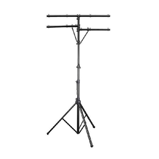 [SA108] PEDESTAL PARA LUCES SOUNDKING, 3 SOPORTES SUPERIORES, BASE TIPO TRIPIÉ, COLOR NEGRO