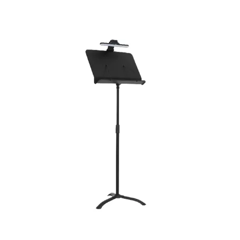 [SF017] PEDESTAL PARA PARTITURAS (ATRIL) SOUNDKING, INCLUYE LÁMPARA LED DE 3 COLORES, AJUSTABLE HASTA 1.49 M, COLOR NEGRO